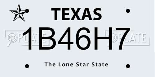 1B46H7 Texas License Plate