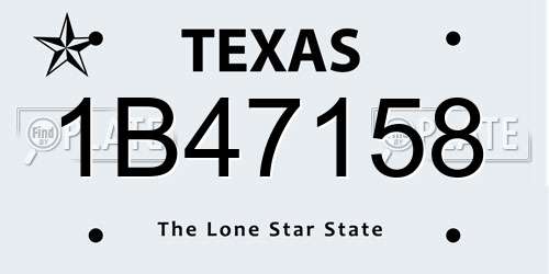 1B47158 Texas License Plate