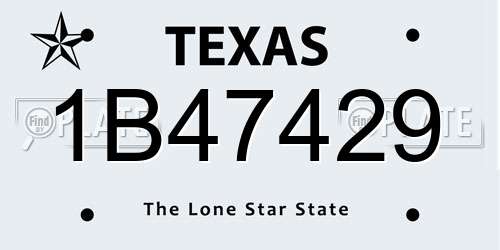 1B47429 Texas License Plate