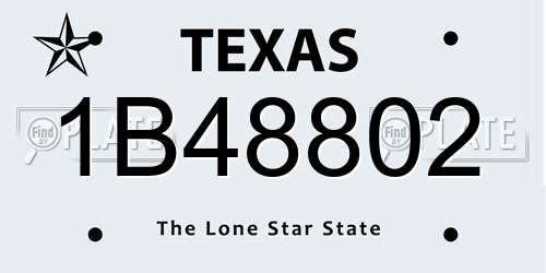 1B48802 Texas License Plate
