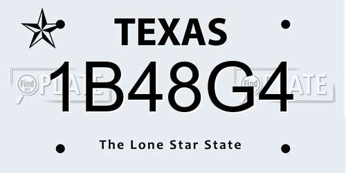 1B48G4 Texas License Plate