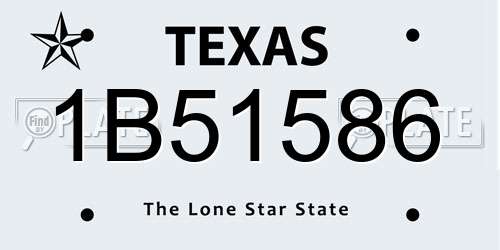 1B51586 Texas License Plate
