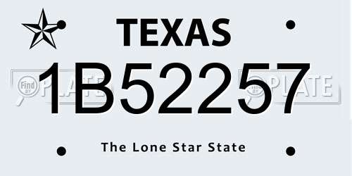 1B52257 Texas License Plate