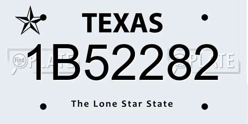 1B52282 Texas License Plate