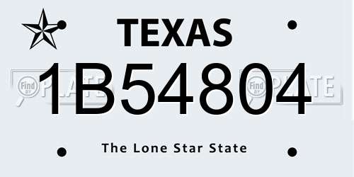 1B54804 Texas License Plate