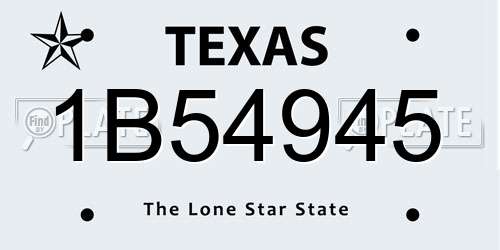 1B54945 Texas License Plate
