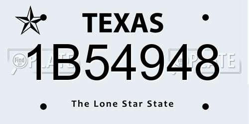 1B54948 Texas License Plate