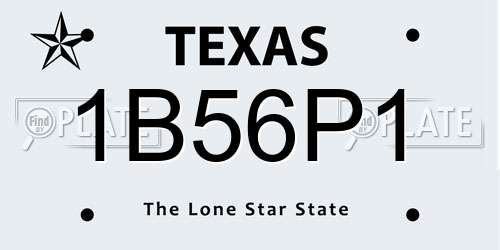 1B56P1 Texas License Plate