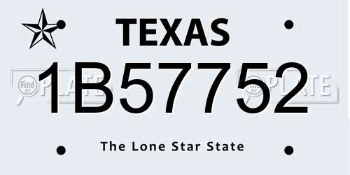 1B57752 Texas License Plate