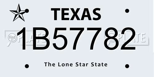 1B57782 Texas License Plate