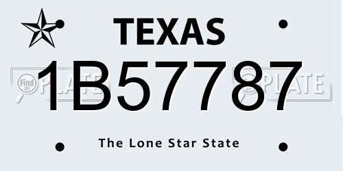 1B57787 Texas License Plate