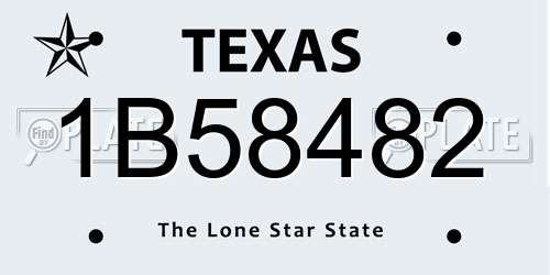 1B58482 Texas License Plate