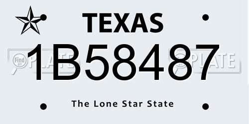 1B58487 Texas License Plate