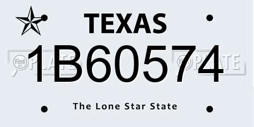 1B60574 Texas License Plate