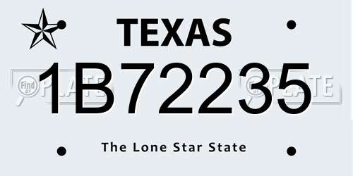 1B72235 Texas License Plate
