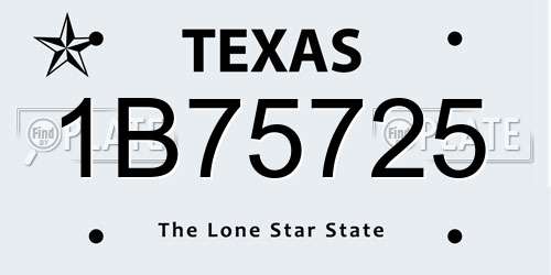 1B75725 Texas License Plate