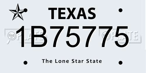 1B75775 Texas License Plate