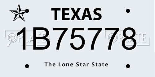 1B75778 Texas License Plate