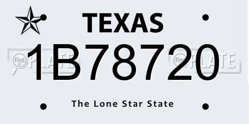 1B78720 Texas License Plate