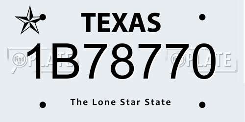 1B78770 Texas License Plate