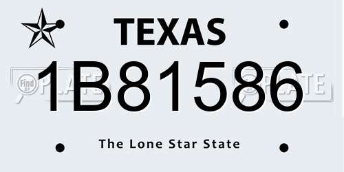 1B81586 Texas License Plate
