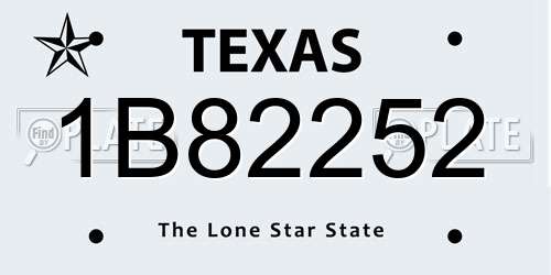1B82252 Texas License Plate
