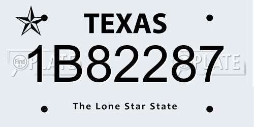 1B82287 Texas License Plate