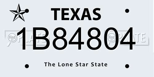 1B84804 Texas License Plate