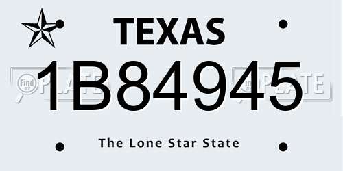 1B84945 Texas License Plate