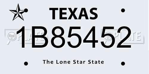 1B85452 Texas License Plate