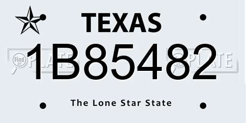 1B85482 Texas License Plate