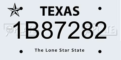 1B87282 Texas License Plate