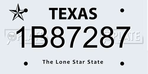 1B87287 Texas License Plate