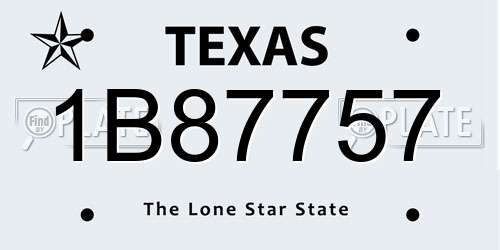 1B87757 Texas License Plate
