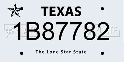 1B87782 Texas License Plate