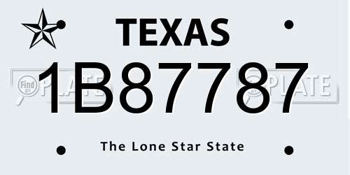 1B87787 Texas License Plate