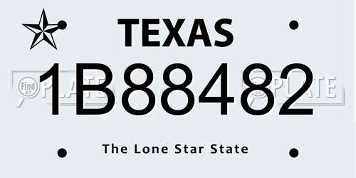 1B88482 Texas License Plate