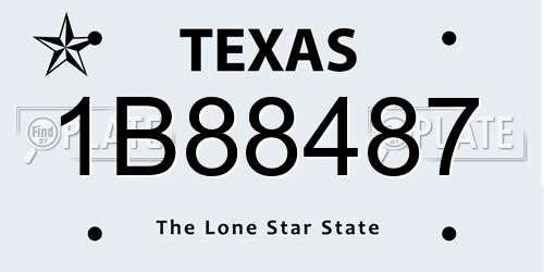 1B88487 Texas License Plate