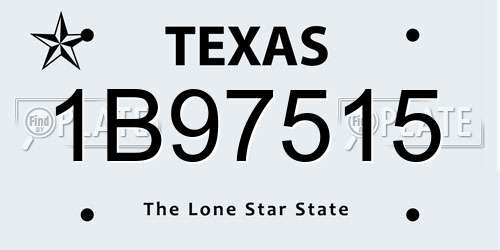 1B97515 Texas License Plate