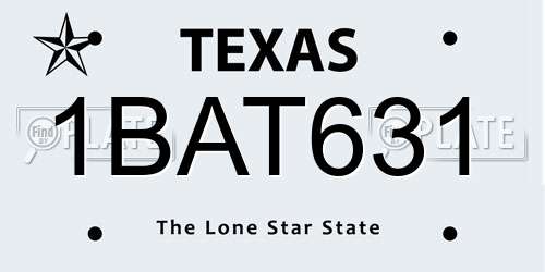 1BAT631 Texas License Plate