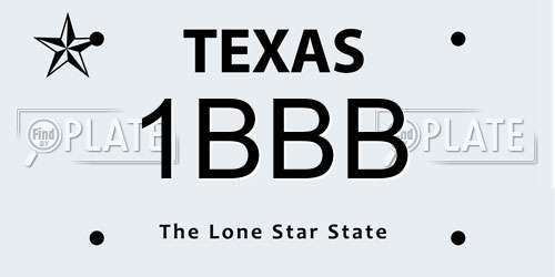 1BBB Texas License Plate