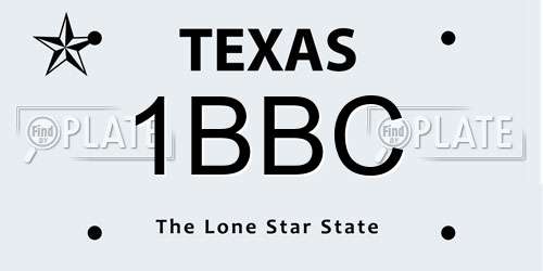 1BBC Texas License Plate
