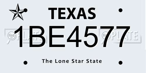 1BE4577 Texas License Plate