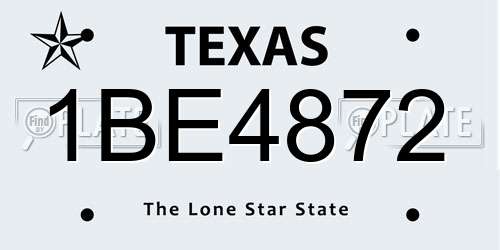 1BE4872 Texas License Plate