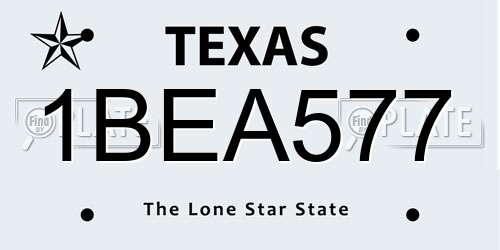 1BEA577 Texas License Plate