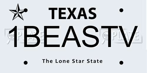 1BEASTV Texas License Plate