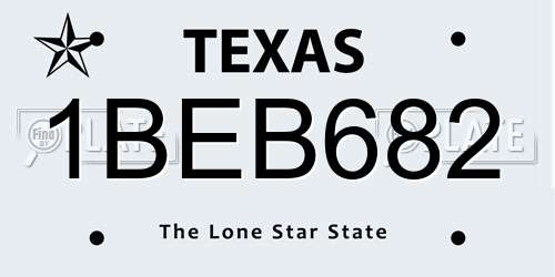 1BEB682 Texas License Plate