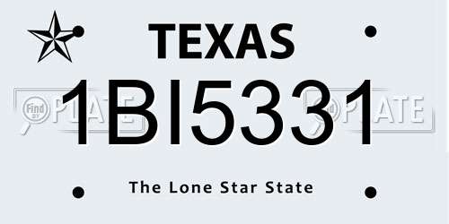 1BI5331 Texas License Plate