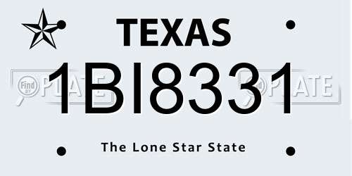 1BI8331 Texas License Plate