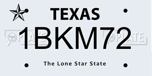 1BKM72 Texas License Plate